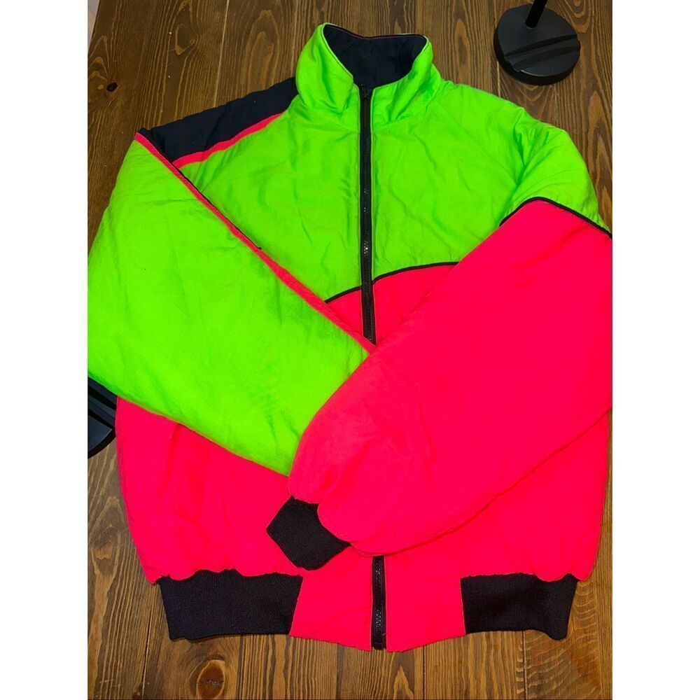 Swingster Jackets & Coats | Vintage 90s Ski Puffer Jacket Bright pink Green Neon